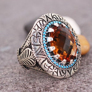 Sterling Silver 925 Handmade Alexandrite Men&#39;s Ring,Ottoman Style Ring, Silver 925 Men Ring, Gift for Him,Ottoman Men Ring, Alexandrite Ring
