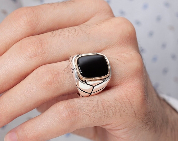 Sterling Silver 925 Men's Ring, Onyx Mens Ring , Silver Mens Ring, Gift for Him, Signet Mens Ring, Silver Handmade Man Ring, Onyx Mens Ring - Etsy Sterling Silver 925 Men's Ring, Onyx Mens Ring , Silver Mens Ring, Gift for Him, Signet Mens Ring, Silver Handmade Man Ring, Onyx Mens Ring - Etsy