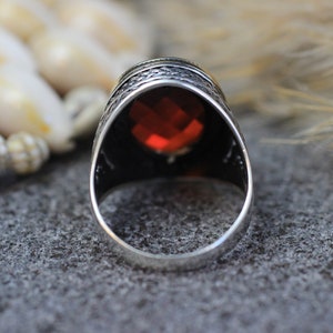 Mens Handmade Ruby Ring, Ruby Mens Ring , Silver Mens Ottoman Ring ...