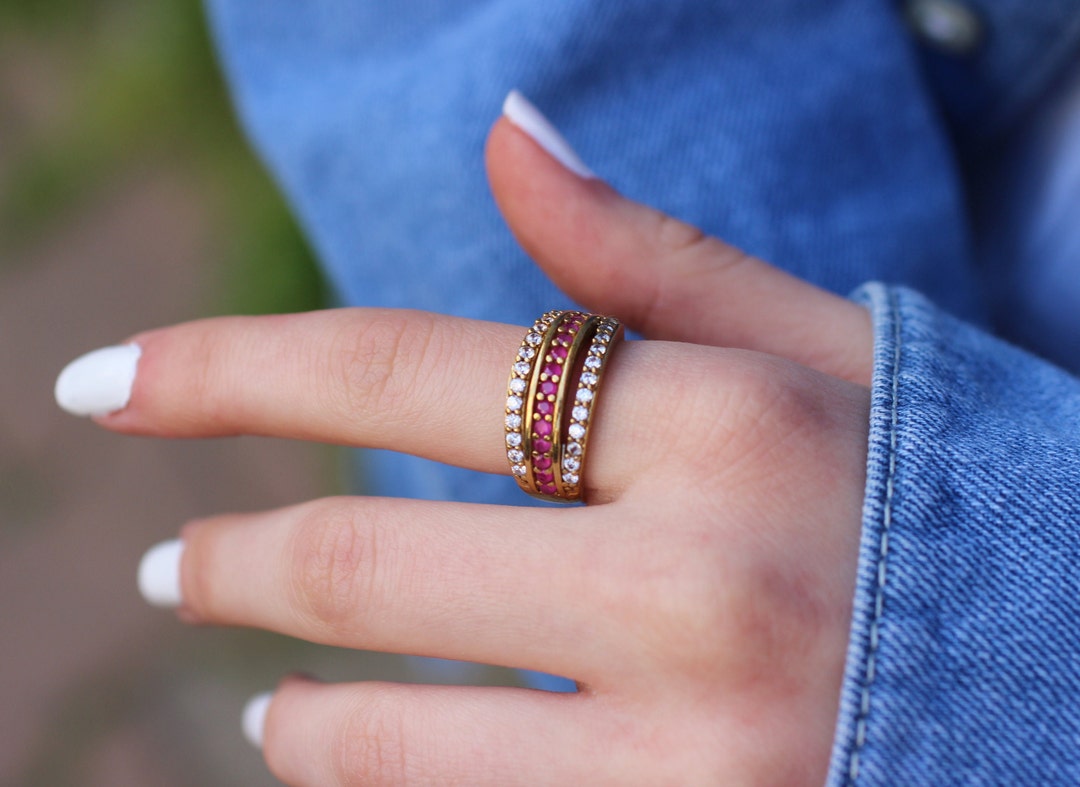 Ruby Ring Sterling Silver 925 Ruby Handmade Ring Ottoman Etsy