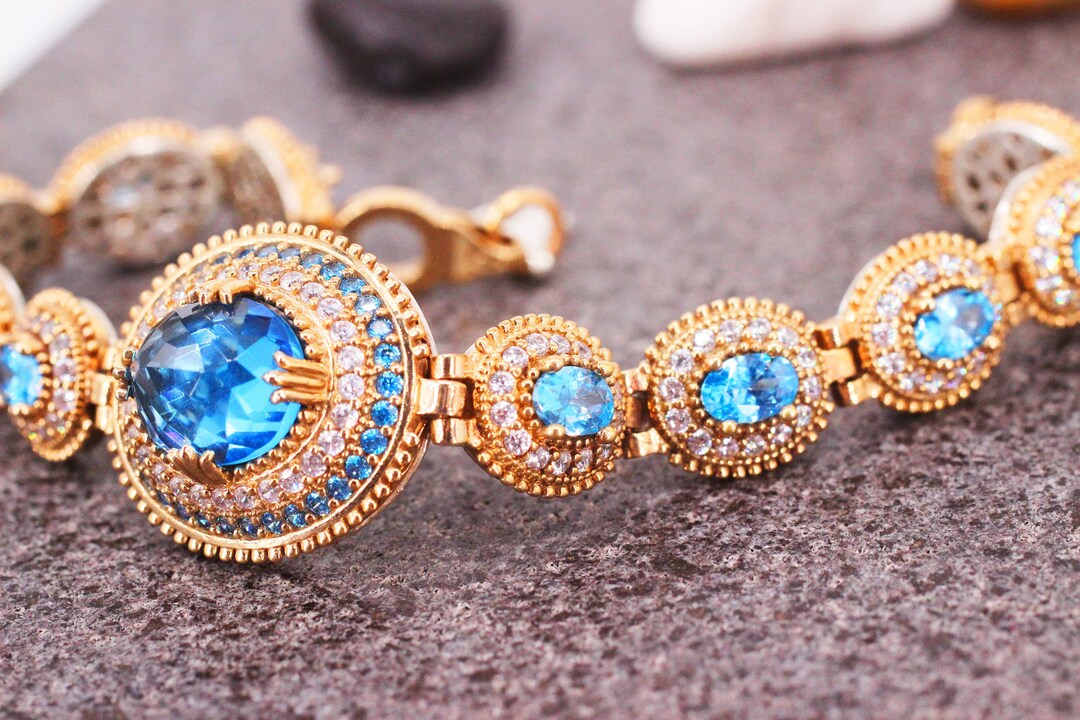 Aquamarine×Quartz Hair Bracelet(Silver)