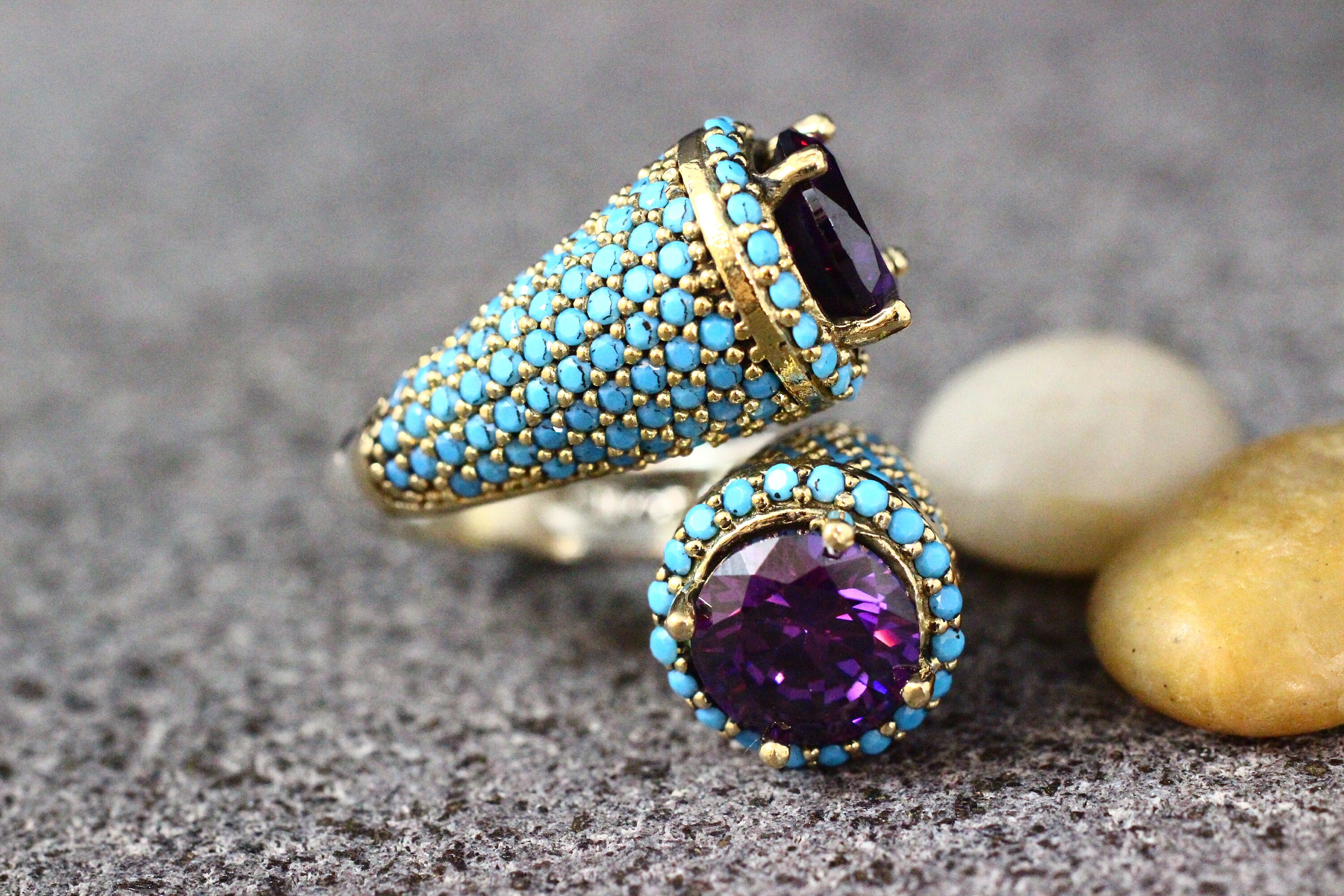 Square Amethyst Sterling Silver Ring - Delicate Vintage Boho Ring For Women, Size 8, With Velvet Bag - View #11
