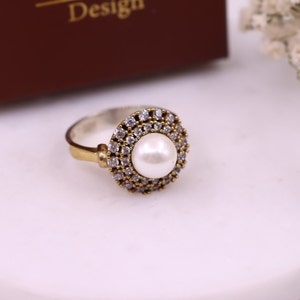 Pearl Handmade Ring, Pearl Silver Ring, Gift for Her, Pearl Jewelry, Mothers Day Gift, Mom Gift, Gift for Mom, Silver Pearl Ring, Gift
