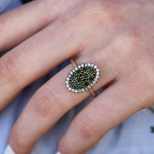 Emerald Ring, Emerald Zilveren Ring, Womens Ring, Dames Ring, Bruidsmeisje Gift, Cadeau voor haar, Moederdag Gift, Moeder Gift, Zilveren Emerald Ring