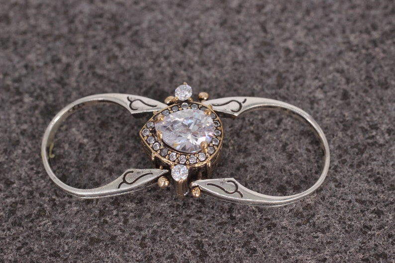 Reversible Ring, Turkish Ring Pear Cut Zircon Sapphire Ring Gift for ...