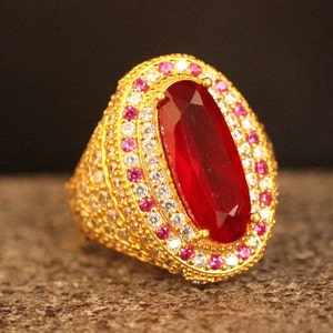 Sterling Silver 925 Ruby Handmade Ring, Ottoman Style Ring, Silver 925 Ring, Gift for her, Silver Ring, Ottoman Style Ring, Ruby
