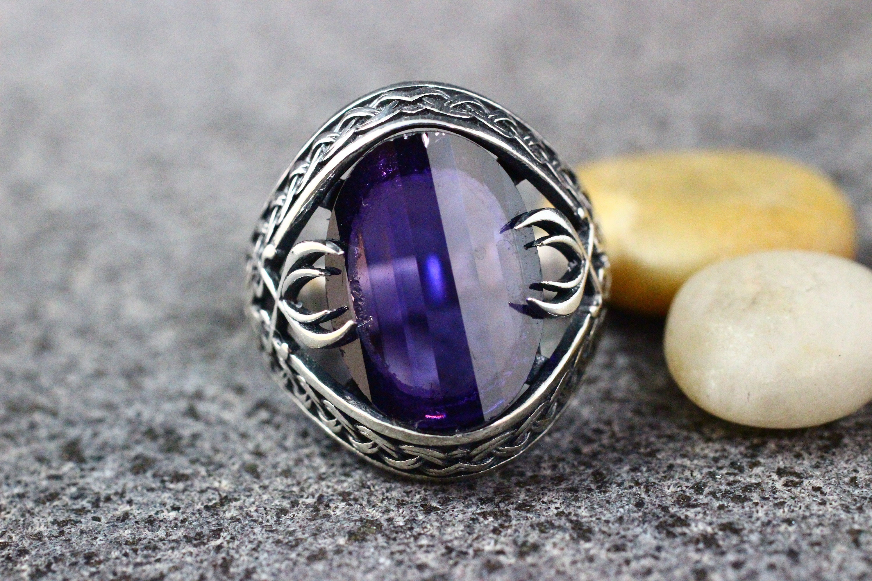 thumbnail image 2 of Handmade 925 Sterling Silver Ring – Unisex Onyx Stone – All Sizes Available 2 of 5