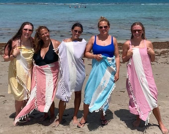Personalized Beach Towel, Bridesmaid Gifts, Embroidery Turkish towel, Bachelorette Party, Wedding Gifts, Gift for her, Beach decor