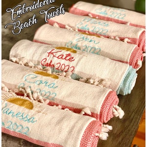 Personalized Christmas Gift, Beach Towel, Holiday Gifts, Bachelorette Party, Party gifts, Bridesmaid Gifts, Wedding Gift Idea, Beach Decor
