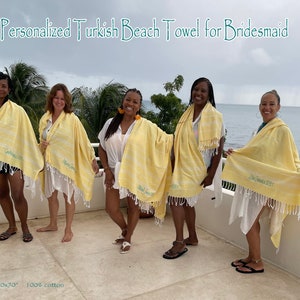 Turkish Beach Towel, Bridesmaid Gift, Bachelorette Party Favor, Gift for her, Wedding Gifts, Personalized Gift, Birthday Gift, Beach Gifts