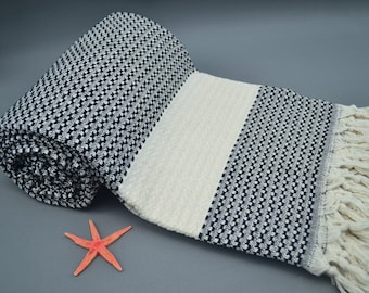 Personalized Turkish Blanket Towel, Bedding Throw, Cotton Bed Cover, Sofa Cover, Wedding Blanket Gift, Peshtemal Throw, Turkish Bedding Gift