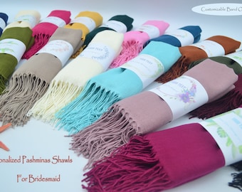 Châle Pashmina personnalisé, cadeau de mariage pour demoiselle d'honneur, écharpe nuptiale de douche