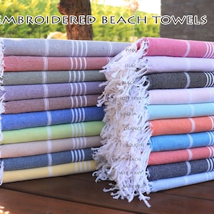 Toalla turca personalizada, regalo personalizado, regalo de toalla de playa, toalla de playa, regalo de boda, regalo para el hogar, toalla de baño, regalo del día de San Valentín, a granel