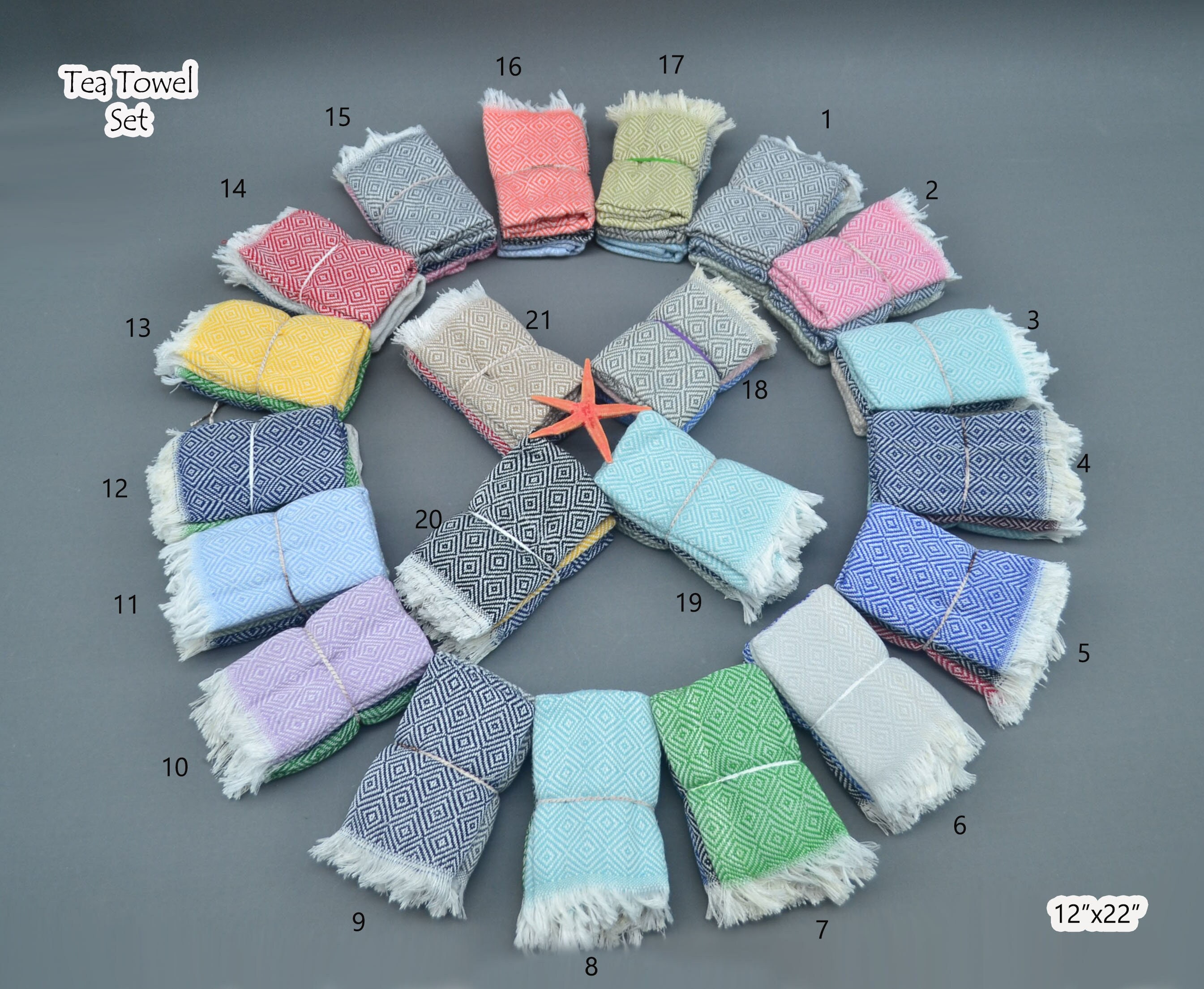 Zeus Original Turkish Hand Towels by - Set of 4-20X40 100% Cotton  Decorative To