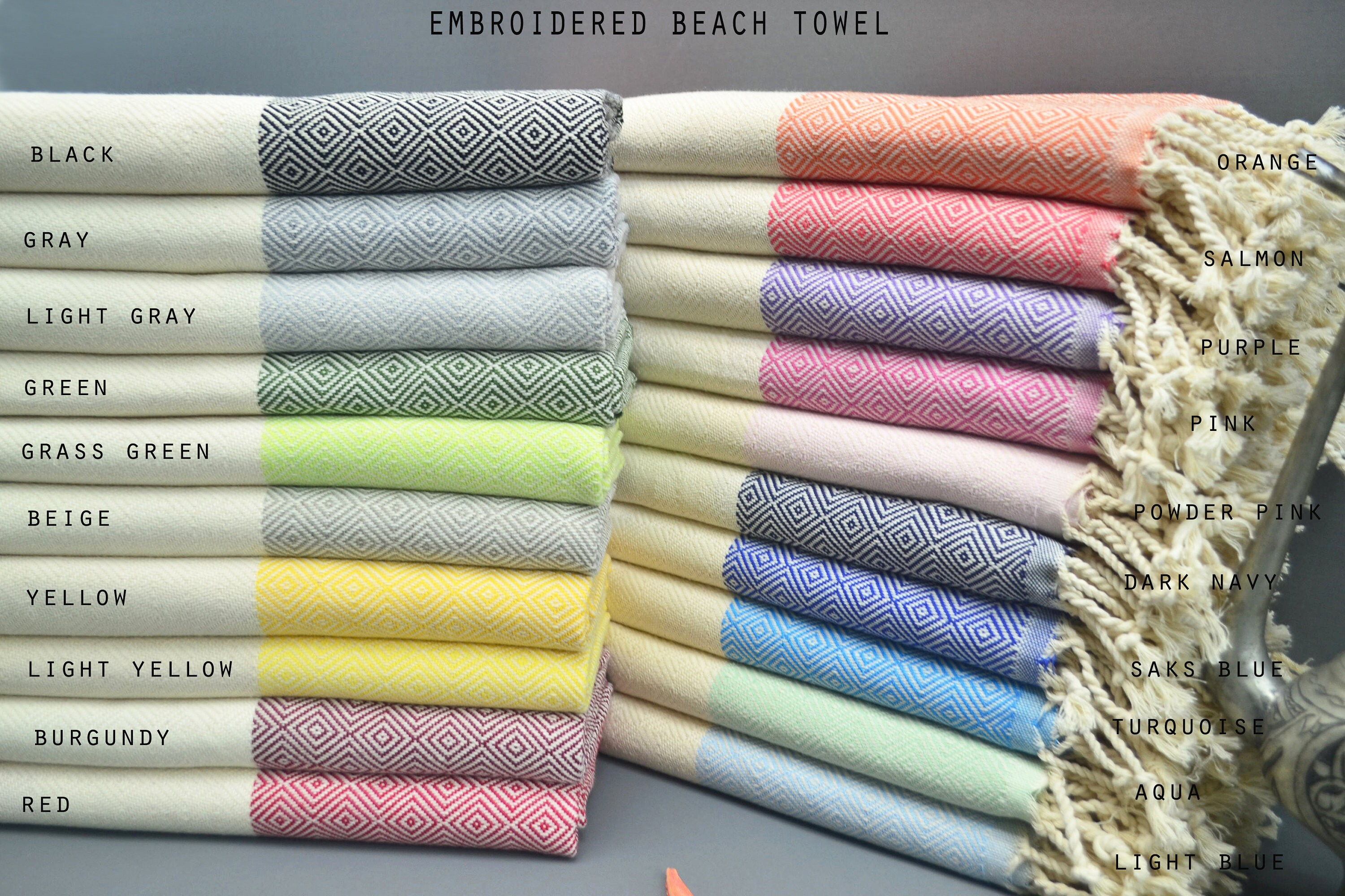 Grand Organic Cotton Embroidered Towel