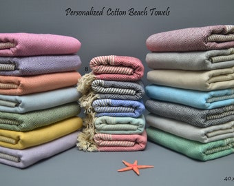 Personalized Beach Towels, Bridesmaid Gift, Mothers Day Gifts, Bachelorette Party Gift, Embroidered Turkish Towel, Wedding Gift, Beach towel