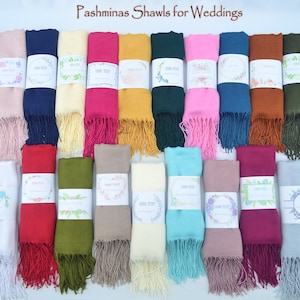 Châle pashmina, écharpe cadeau pour mariage, châle de demoiselle d'honneur, emballage en vrac, cadeau de fête des mères, cadeau de douche nuptiale, cadeaux de mariage pour invité en vrac image 1