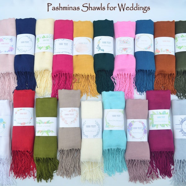 Pashmina Shawl, Gift Scarf for Wedding, Bridesmaid Shawl, Bulk Wrap, Mothers Day Gift, Bridal Shower Favor, Wedding Favors for Guest in Bulk