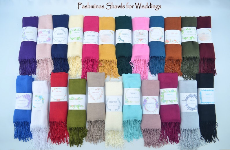 Pashmina Shawl, Gift Scarf for Wedding, Bridesmaid Shawl, Bulk Wrap, Mothers Day Gift, Bridal Shower Favor, Wedding Favors for Guest in Bulk image 1