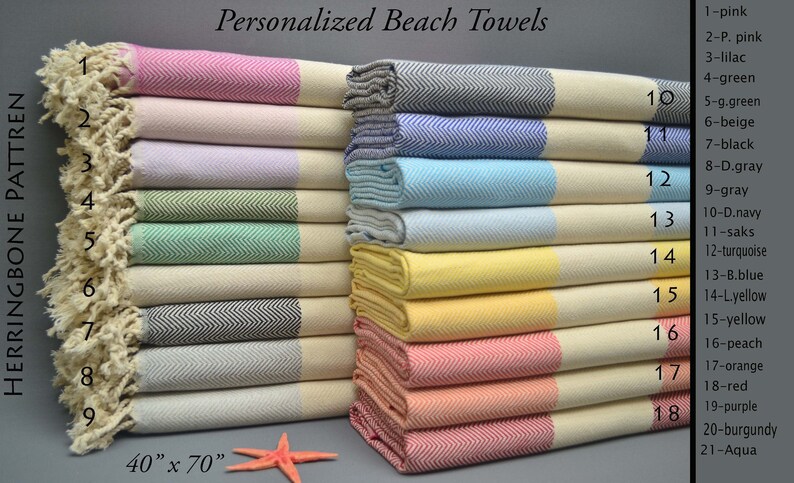 Personalized Turkish Towel, Beach Or Hand Size Towel, Personalized Gifts, Bachelorette Towel, Monogrammed Towel Gift for Her, Special Gift 