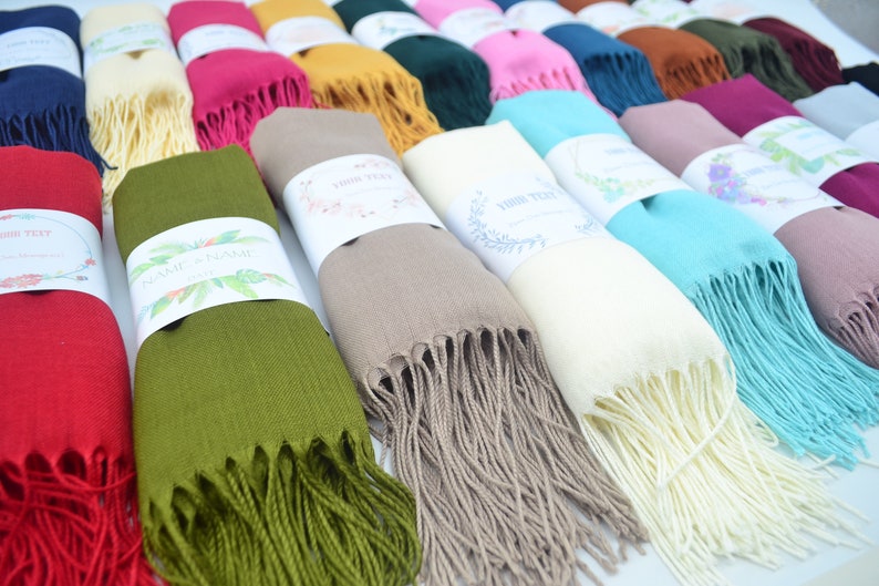 Pashmina sjaal, cadeau sjaal voor bruiloft, bruidsmeisje sjaal, bulk wrap, Moederdag cadeau, bruids douche gunst, huwelijksgunsten voor gasten in bulk afbeelding 2