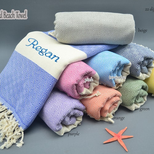 Personalized Turkish Beach Towel Bachelorette Party Favors Etsy