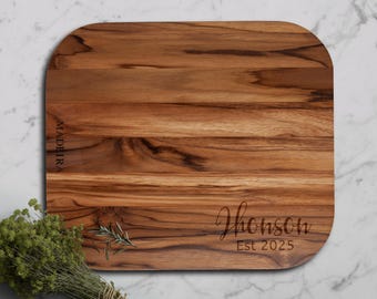 Personalized cutting board, Medium Size Custom Chopping or Serving Board, Engraved Kitchen or Wedding Gift