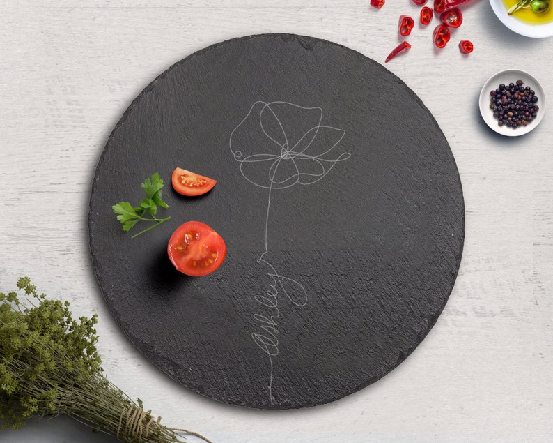 Round Slate Cutting Boards Slate board cheese board board Etsy
