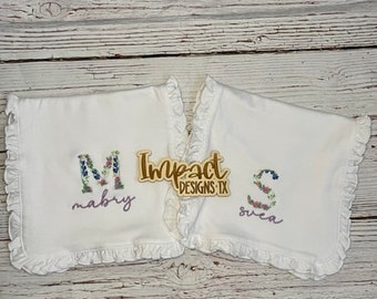 Baby Burp Cloths, embroidered burp cloths, baby gift, custom baby gift, custom burp cloth