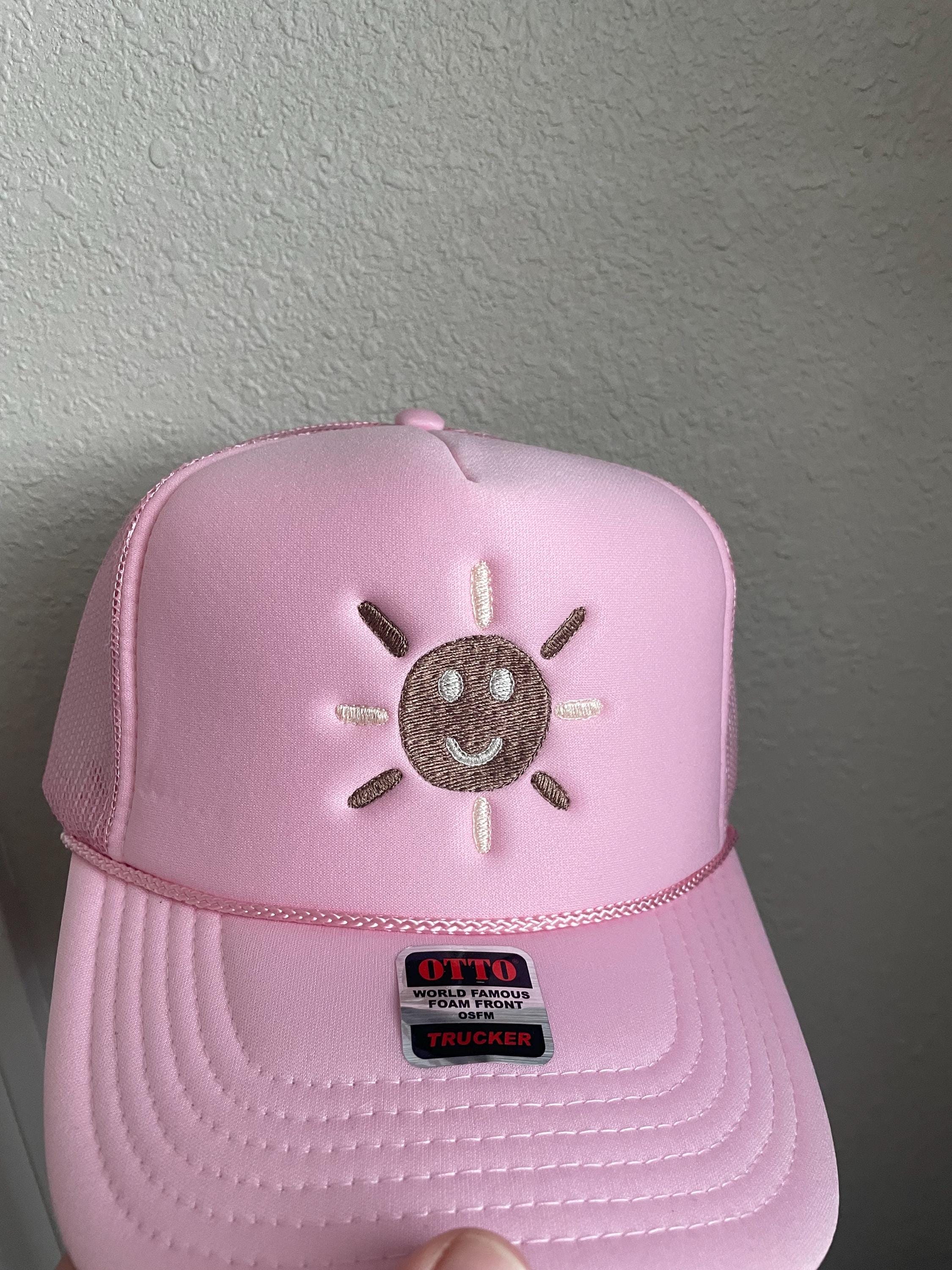 OTTO Pink custom made Smiley Face Trucker Hat Otto Smiley Face Trucker Hat Cap Adjustable Pink One Size | eBay main image 4