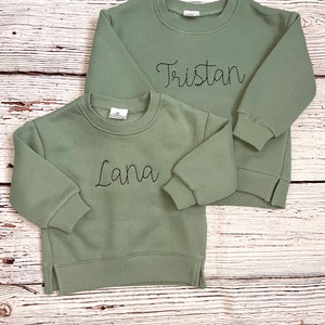 CUSTOM Embroidered Baby Sweatshirts Personalized Toddler Sweatshirt, Custom Crewneck Sweatshirt, Gender Neutral Sweatshirt, Toddler Crewneck
