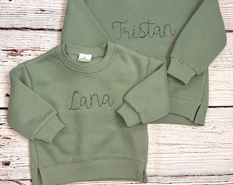 Custom Embroidered Baby Sweatshirt, Personalized Crewneck