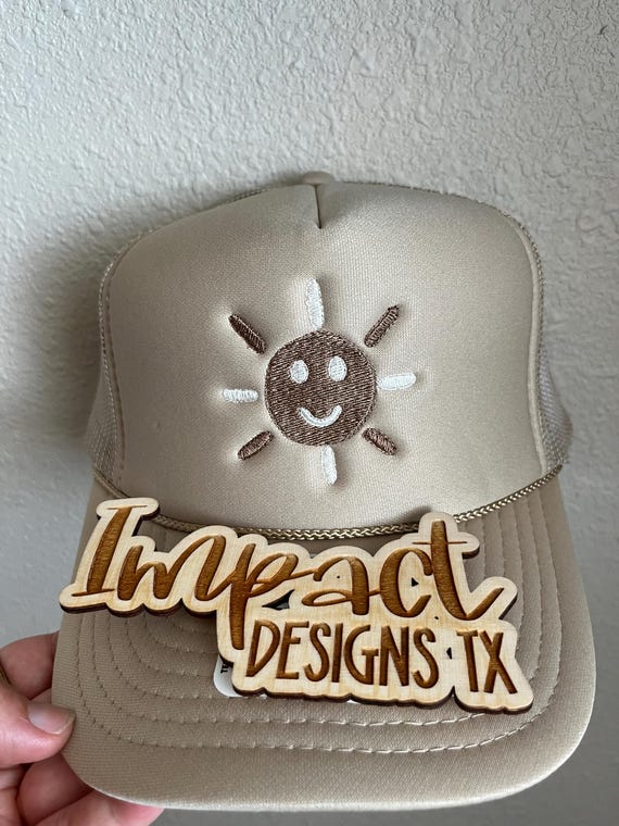 Embroidered Sun Smiley Trucker Hat, Otto Brand, Adjustable  display picture 1