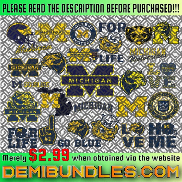 Michigan-Wolverines Team Bundle Svg, Football Team svg, Nc aa Png, Jpg, Dxf Football Svg, Sport bundle