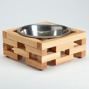 Modern Wood Pet Bowl Stand - Raised Wood Dog Bowl Stand - Large Dog Bowl Stand - Elevated Wood Dog Bowl Stand -
