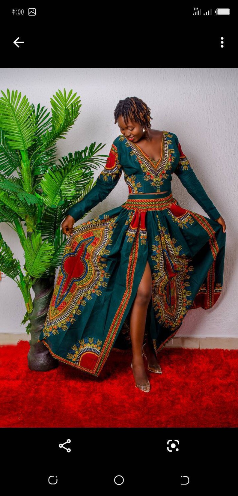 African Dress Set Danshiki Two Piece Dress African Prom Etsy