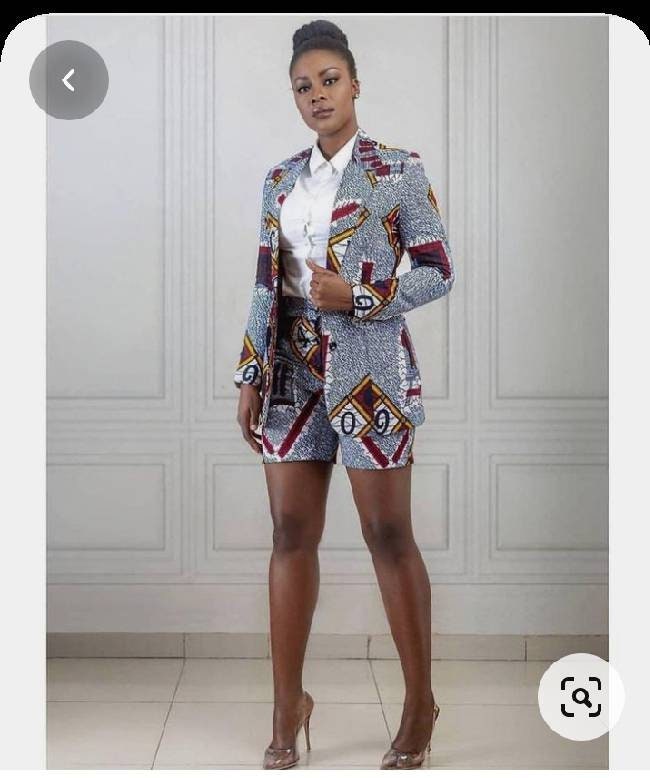 ankara jacket and shorts