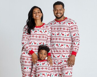Reindeer pajamas kids mom dad family Xmas, matching Ugly Christmas pj moose, Holidays family pyjama set elk, Parents children home wear set