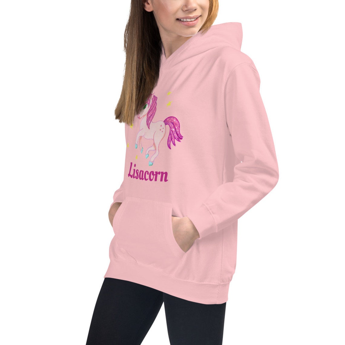 Unicorn hoodie for girls Unicorn Pink Personalized Kids | Etsy