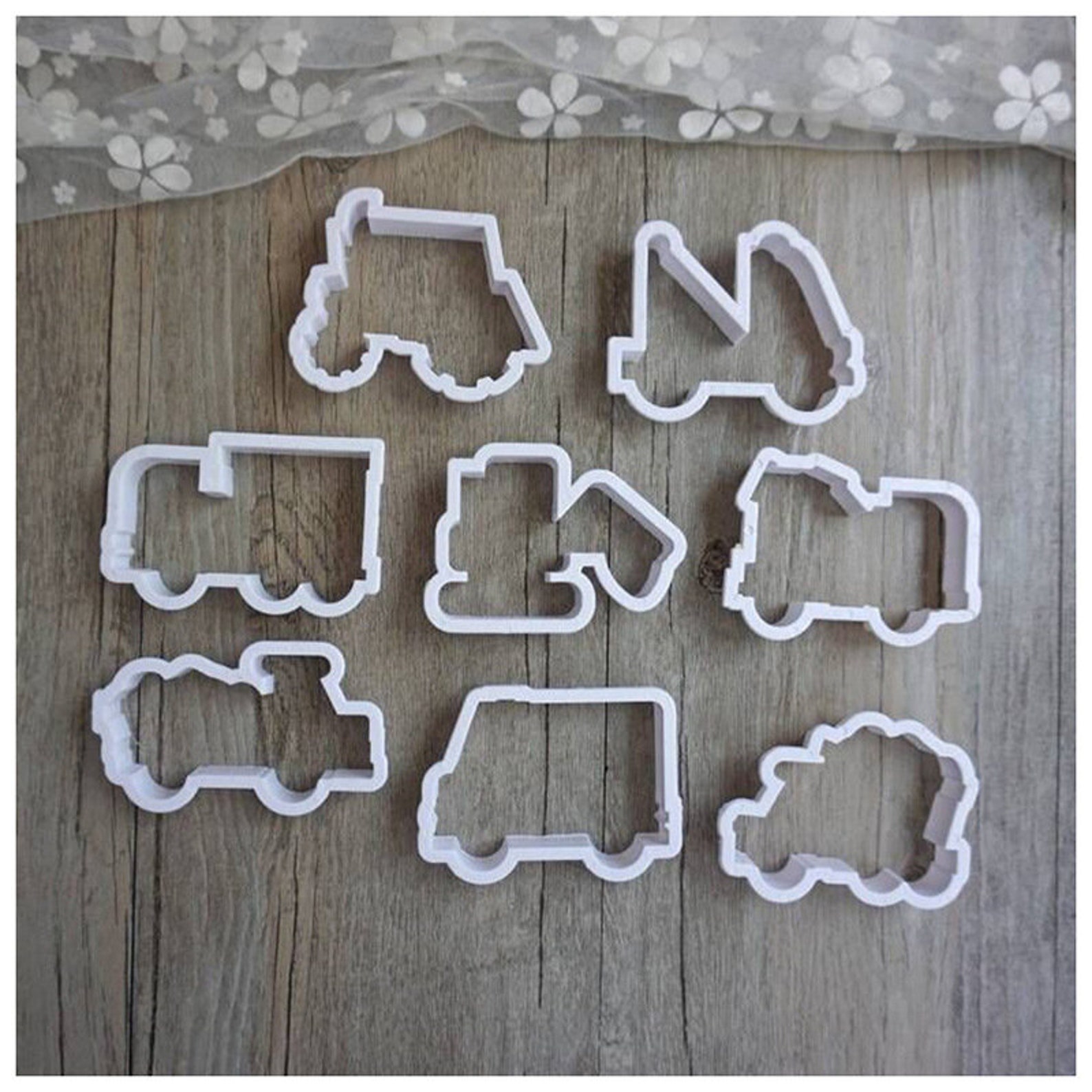 Construction Cookie Cutter Mold Plastic Set of 8 Excavator Etsy