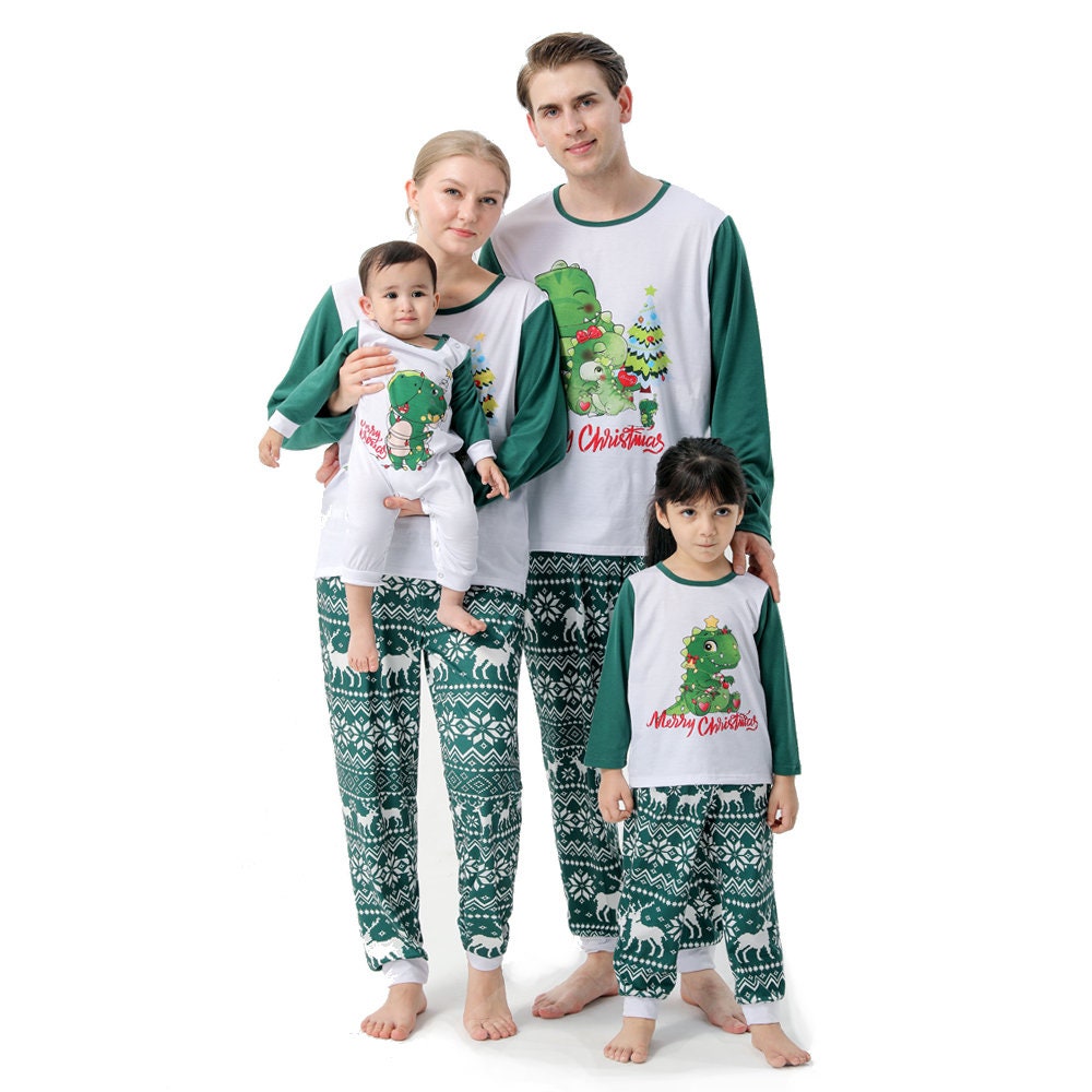 Leuke dinosaurus kerst pyjama set Bijpassende dino - Etsy Nederland
