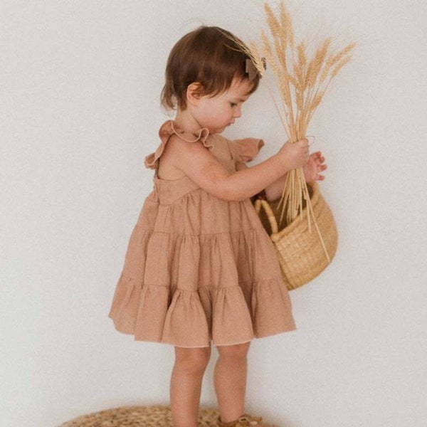Baby Linen Dress Etsy