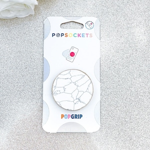 White and Navy Marble Popsocket - Gemstone Popsocket / White Marble / Navy Marble / Marble Phone Case / Marble Popgrip / Geode Phone Grip