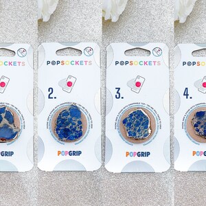 Blue Imperial Jasper Marble Gemstone Popsocket - Imperial Jasper Popsocket / Blue Popsocket / Marble Popsocket /Sapphire Gemstone Phone Grip