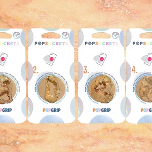 Skimrande persika / rosa geode-popsocket - Druzy Popsocket / persika geode-popsocket / agat-popsocket / kristall-popsocket / ädelstens-popsocket