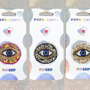 Roze, Zwart, Wit Beaded Evil Eye Popsocket - Beaded Popsocket / Roze Evil Eye Phone Grip / Black Evil Eye Pop Grip / White Evil Eye Phone