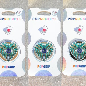 Kralen en Strass Evil Eye Popsocket -Strass Popsocket / Blauw Kwaad Oog / Turquoise Evil Eye Grip / Beaded Evil Eye / Hart Popsocket