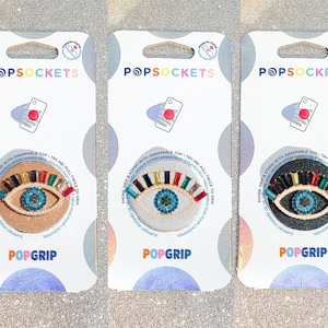 Kleurrijke Regenboog Strass Evil Eye Popsocket - Bling Popsocket / Strass Popsocket / Pearl Evil Eye Phone / Rainbow Evil Eye Phone Grip