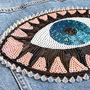 Mom & Mini Jeansjacka ENDAST TILLÄGG MED SPIKAR / STRASS