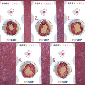 Rubinröd geode-popsocket - Druzy-popsocket / Rubin-popsocket / Granat-popsocket / Agat-popsocket / Röd kristall-popsocket / Ädelstens-popsocket